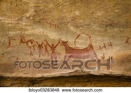 "Prehistoric Rock Paintings, discovered by OP """"Kukki"""" Sharma near Bundi, Rajasthan, India, Asia" View Large Photo Image Stock Photo - "Prehistoric Rock Paintings, discovered by OP """"Kukki"""" Sharma near Bundi, Rajasthan, India, Asia". Fotosearch