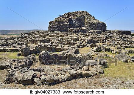 Stock Image - "Prehistoric settlement, Su Nuraxi, Unesco World Heritage Site, at Barumini, Province of Medio Campidano, Sardinia, Italy, Europe". Fotosearch