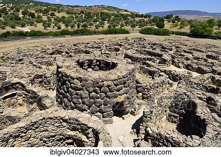 Stock Image - "Prehistoric settlement, Su Nuraxi, Unesco World Heritage Site, at Barumini, Province of Medio Campidano, Sardinia, Italy, Europe". Fotosearch