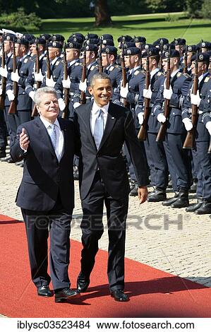 "President Barack Obama during the welcoming ceremony at Bellevue Palace with the German President Joachim Gauck, Berlin, Berlin, Germany, Europe" View Large Photo Image Picture - "President Barack Obama during the welcoming ceremony at Bellevue Palace with the German President Joachim Gauck, Berlin, Berlin, Germany, Europe". Fotosearch