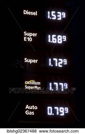 "Price board at a petrol station, Germany, Europe" View Large Photo Image Stock Photo - "Price board at a petrol station, Germany, Europe". Fotosearch