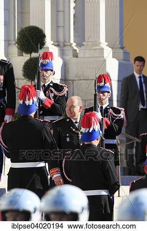 "Prince Albert II. of Monaco between the Palace Guards in front of the cathedral on Fete du Prince national holiday, Principality of Monaco" View Large Photo Image Picture - "Prince Albert II. of Monaco between the Palace Guards in front of the cathedral on Fete du Prince national holiday, Principality of Monaco". Fotosearch