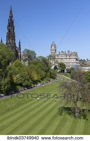 "Princess Street Gardens city park, Scott Monument and Waverley Station, Edinburgh, Scotland, United Kingdom, Europe" View Large Photo Image Stock Image - "Princess Street Gardens city park, Scott Monument and Waverley Station, Edinburgh, Scotland, United Kingdom, Europe". Fotosearch