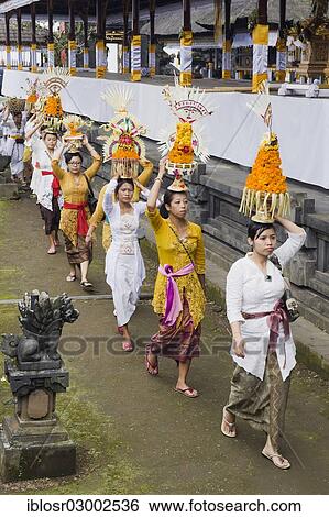 Stock Photograph - "Procession at Besakih Temple and pilgrimage shrine at the foot of Mount Agung, Besakih, Bali, Indonesia, Asia". Fotosearch