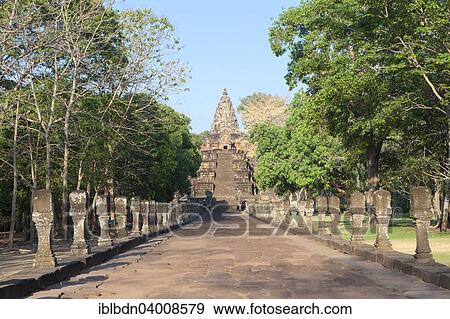 "Processional way leading to the Khmer temple of Prasat Hin Phanom Rung, Phanom Rung historical park, Buriram province, Thailand, Asia" View Large Photo Image Stock Photo - "Processional way leading to the Khmer temple of Prasat Hin Phanom Rung, Phanom Rung historical park, Buriram province, Thailand, Asia". Fotosearch