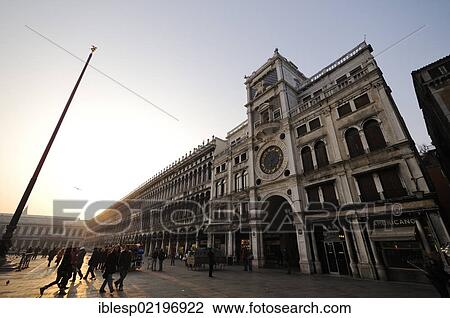 "Procuratie buildings with the St Mark's Clocktower, Torre dell'Orologio, San Marco quarter, Venice, Venezia, Veneto, Italy, Europe" View Large Photo Image Stock Image - "Procuratie buildings with the St Mark's Clocktower, Torre dell'Orologio, San Marco quarter, Venice, Venezia, Veneto, Italy, Europe". Fotosearch