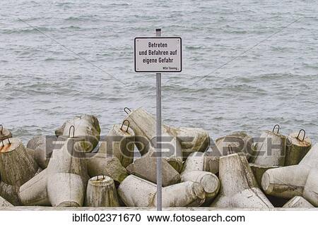 Stock Image - "Prohibition sign, island of Heligoland, Schleswig-Holstein, Germany, Europe". Fotosearch