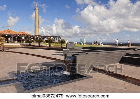 Stock Photo - "Promenade at the Faro de Maspalomas lighthouse, Maspalomas, Gran Canaria, Canary Islands, Spain, Europe". Fotosearch