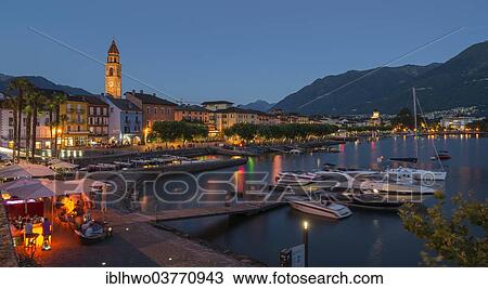 "Promenade of Ascona on Lake Maggiore or Lago Maggiore in the evening, Ascona, Canton of Ticino, Switzerland, Europe" View Large Photo Image Stock Image - "Promenade of Ascona on Lake Maggiore or Lago Maggiore in the evening, Ascona, Canton of Ticino, Switzerland, Europe". Fotosearch