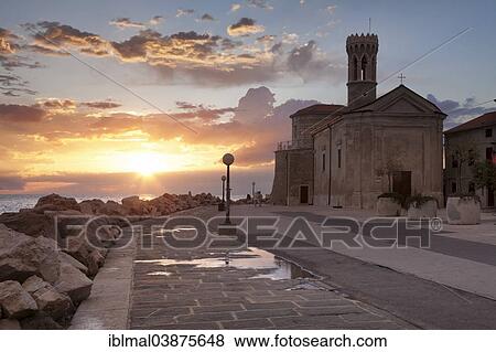 "Promenade with Church of San Clemente, Piran, Istria, Slovenia, Europe" View Large Photo Image Stock Photo - "Promenade with Church of San Clemente, Piran, Istria, Slovenia, Europe". Fotosearch