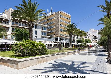 "Promenade with outdoor restaurants, Cala Sant Vicenc, Pollenca, Port de Pollenca, Mallorca, Majorca, Balearic Islands, Spain, Europe" View Large Photo Image Stock Image - "Promenade with outdoor restaurants, Cala Sant Vicenc, Pollenca, Port de Pollenca, Mallorca, Majorca, Balearic Islands, Spain, Europe". Fotosearch