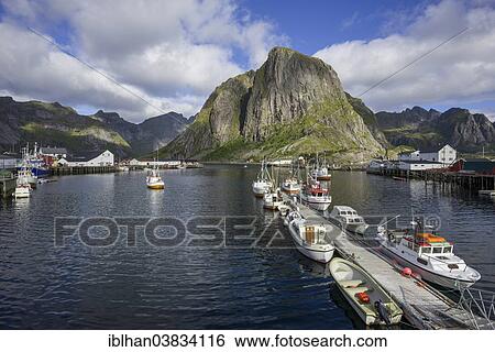 "Protected harbour with fishing boats, Hamnoya, Lofoten, Nordland, Norway, Europe" View Large Photo Image Stock Photograph - "Protected harbour with fishing boats, Hamnoya, Lofoten, Nordland, Norway, Europe". Fotosearch