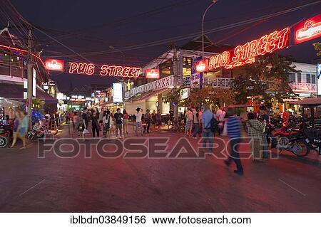 "Pub Street at night, Siem Reap, Cambodia, Asia" View Large Photo Image Stock Photograph - "Pub Street at night, Siem Reap, Cambodia, Asia". Fotosearch
