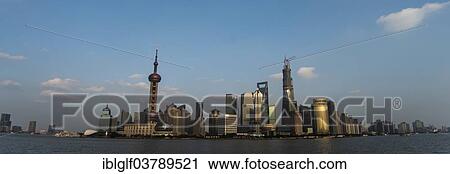 "Pudong skyline with Oriental Pearl Tower, Shanghai World Financial Center and Shanghai Tower, from the Bund, Shanghai, China, Asia" View Large Photo Image Stock Image - "Pudong skyline with Oriental Pearl Tower, Shanghai World Financial Center and Shanghai Tower, from the Bund, Shanghai, China, Asia". Fotosearch