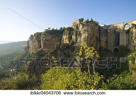 Stock Photograph - "Puente Nuevo bridge, Ronda, Costa del Sol, Andalusia, Spain, Europe". Fotosearch