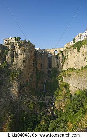 Stock Photography - "Puente Nuevo bridge, Ronda, Costa del Sol, Andalusia, Spain, Europe". Fotosearch