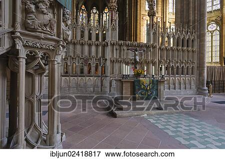 Pulpit, altar and choir screen, Ernst Barlach-crucifix of 1918, Gothic Elisabethkirche church, Marburg, Hesse, Germany, Europe View Large Photo Image Stock Photo - Pulpit, altar and choir screen, Ernst Barlach-crucifix of 1918, Gothic Elisabethkirche church, Marburg, Hesse, Germany, Europe. Fotosearch