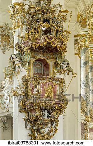 "Pulpit in the nave, Wieskirche, Steingaden, Pfaffenwinkel, Upper Bavaria, Bavaria, Germany, Europe" View Large Photo Image Stock Image - "Pulpit in the nave, Wieskirche, Steingaden, Pfaffenwinkel, Upper Bavaria, Bavaria, Germany, Europe". Fotosearch
