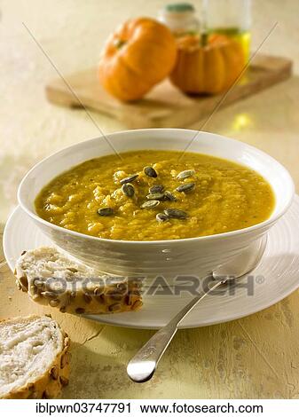 Pumpkin soup View Large Photo Image Stock Image - Pumpkin soup. Fotosearch