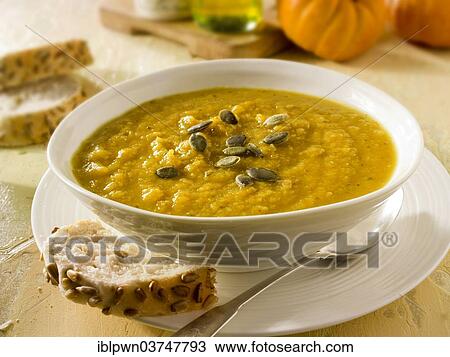 Pumpkin soup View Large Photo Image Stock Image - Pumpkin soup. Fotosearch