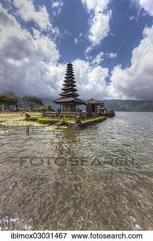 "Pura Ulun Danu Bratan temple with a Balinese pagoda, Balinese Hinduism, Lake Bratan, Banjar Candikuning Dua, Bedugul, Bali, Indonesia, Asia" View Large Photo Image Stock Photo - "Pura Ulun Danu Bratan temple with a Balinese pagoda, Balinese Hinduism, Lake Bratan, Banjar Candikuning Dua, Bedugul, Bali, Indonesia, Asia". Fotosearch