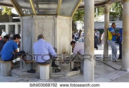 "Purification fountain at the Eyuep Sultan Mosque, ritual foot washing, Eyup, Istanbul, European side, Istanbul Province, Turkey, European side, Europe" View Large Photo Image Stock Image - "Purification fountain at the Eyuep Sultan Mosque, ritual foot washing, Eyup, Istanbul, European side, Istanbul Province, Turkey, European side, Europe". Fotosearch