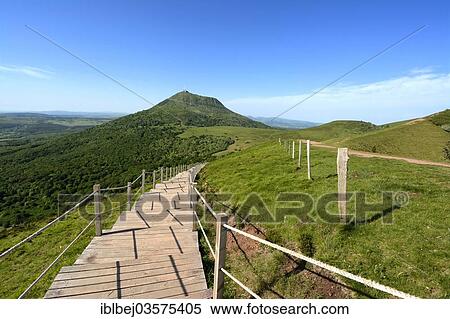 Stock Photography - "Puy de Dome volcano seen from Puy de Pariou, Departement Puy-de-Dome, Auvergne, France, Europe". Fotosearch