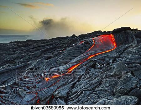 "PuÊ»u ʻŌʻŠor Puu Oo volcano, volcanic eruption, lava, red hot lava flow, HawaiÊ»i-Volcanoes-Nationalpark, USA, Hawaii, United States, North America" View Large Photo Image Stock Photography - "PuÊ»u ʻŌʻŠor Puu Oo volcano, volcanic eruption, lava, red hot lava flow, HawaiÊ»i-Volcanoes-Nationalpark, USA, Hawaii, United States, North America". Fotosearch