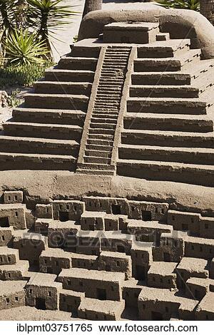 Stock Photography - "Pyramid and Pueblo houses, sand sculpture on the beach, Torremolinos, Malaga province, Andalusia, Spain, Europe". Fotosearch