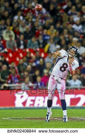"QB Kyle Orton, #08 Broncos, passes the ball during the NFL International game between the San Francisco 49ers and the Denver Broncos on October 31, 2010 in London, England, United Kingdom, Europe" View Large Photo Image Picture - "QB Kyle Orton, #08 Broncos, passes the ball during the NFL International game between the San Francisco 49ers and the Denver Broncos on October 31, 2010 in London, England, United Kingdom, Europe". Fotosearch