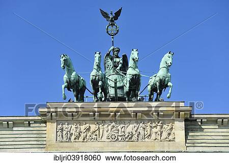 Stock Image - "Quadriga, Brandenburg Gate, Berlin, Germany, Europe". Fotosearch