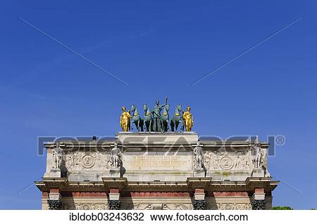 "Quadriga on top of the Arc de Triomphe du Carrousel near the Louvre, Paris, Ile-de-France, France, Europe" View Large Photo Image Stock Image - "Quadriga on top of the Arc de Triomphe du Carrousel near the Louvre, Paris, Ile-de-France, France, Europe". Fotosearch