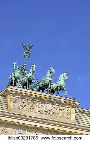 "Quadriga on top of the Brandenburg Gate, Berlin, Berlin, Berlin, Germany, Europe" View Large Photo Image Stock Photograph - "Quadriga on top of the Brandenburg Gate, Berlin, Berlin, Berlin, Germany, Europe". Fotosearch
