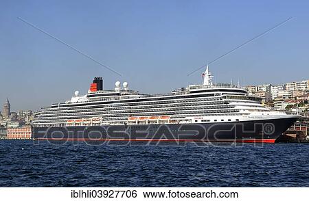Stock Photograph - "Queen Victoria cruise ship moored in the port of Istanbul, European side, Turkey, Asia". Fotosearch