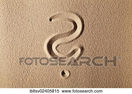 "Question mark, drawn in sand" View Large Photo Image Stock Photography - "Question mark, drawn in sand". Fotosearch