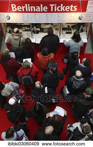 Stock Photo - "Queuing for cinema tickets at the Berlinale, Berlin International Film Festival, Berlin, Berlin, Berlin, Germany, Europe". Fotosearch