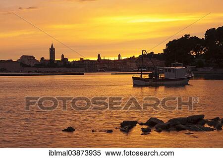 "Rab Town at sunset, island of Rab, Kvarner Gulf, Croatia, Europe" View Large Photo Image Stock Photography - "Rab Town at sunset, island of Rab, Kvarner Gulf, Croatia, Europe". Fotosearch