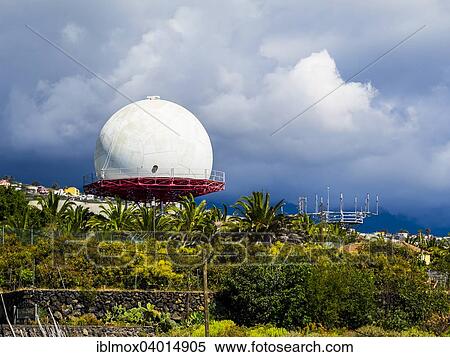 Stock Photography - "Radar facility at La Palma Airport, Lodero, Punta de las Lajas, La Palma, Canary Islands, Spain, Europe". Fotosearch