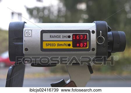 Radar gun showing speed and distance data, the car is going 87 km/h in a 70km/h zone, speed control, on 24/10/2012, Oberbergischer Kreis district, Lindlar, North Rhine-Westphalia, Germany, Europe View Large Photo Image Stock Photo - Radar gun showing speed and distance data, the car is going 87 km/h in a 70km/h zone, speed control, on 24/10/2012, Oberbergischer Kreis district, Lindlar, North Rhine-Westphalia, Germany, Europe. Fotosearch