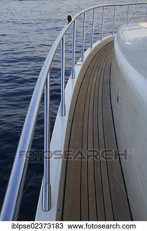 "Railing, main deck planked with teakwood, Leonardo II, a cruiser built by Azimut, type of boat: Leonardo 98, length: 30. 15 m, built in 2004, French Riviera, France, Mediterranean Sea, Europe" View Large Photo Image Stock Image - "Railing, main deck planked with teakwood, Leonardo II, a cruiser built by Azimut, type of boat: Leonardo 98, length: 30. 15 m, built in 2004, French Riviera, France, Mediterranean Sea, Europe". Fotosearch
