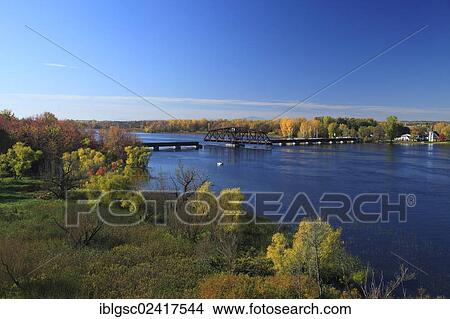 Railroad bridge, Richelieu River, Quebec, Canada, North America View Large Photo Image Picture - Railroad bridge, Richelieu River, Quebec, Canada, North America. Fotosearch
