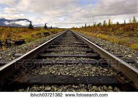 "Railroad track, Fairbanks, Alaska, USA" View Large Photo Image Stock Image - "Railroad track, Fairbanks, Alaska, USA". Fotosearch