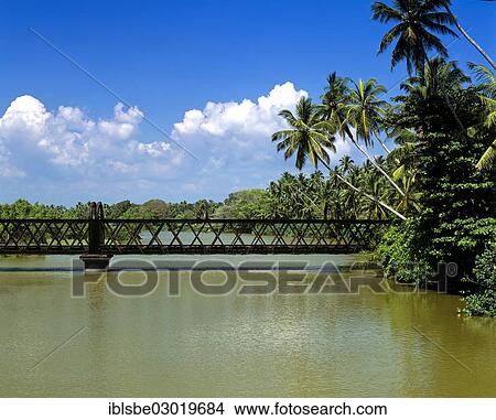 Picture - "Railway bridge over a river, Beruwala, Kalutara Distrikt, Sri Lanka, Asia". Fotosearch
