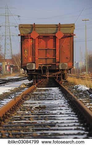 "Railway-car on rail tracks, Germany, Europe" View Large Photo Image Stock Photo - "Railway-car on rail tracks, Germany, Europe". Fotosearch