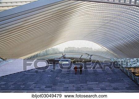 "Railway station of Liege, Gare de Liege-Guillemins, designed by the Spanish architect Santiago Calatrava, Luttich, Wallonia, Belgium, Europe" View Large Photo Image Stock Photo - "Railway station of Liege, Gare de Liege-Guillemins, designed by the Spanish architect Santiago Calatrava, Luttich, Wallonia, Belgium, Europe". Fotosearch