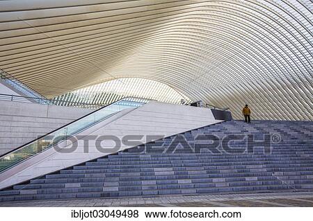 "Railway station of Liege, Gare de Liege-Guillemins, designed by the Spanish architect Santiago Calatrava, Luttich, Wallonia, Belgium, Europe" View Large Photo Image Stock Photo - "Railway station of Liege, Gare de Liege-Guillemins, designed by the Spanish architect Santiago Calatrava, Luttich, Wallonia, Belgium, Europe". Fotosearch