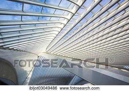 "Railway station of Liege, Gare de Liege-Guillemins, designed by the Spanish architect Santiago Calatrava, Luttich, Wallonia, Belgium, Europe" View Large Photo Image Stock Photograph - "Railway station of Liege, Gare de Liege-Guillemins, designed by the Spanish architect Santiago Calatrava, Luttich, Wallonia, Belgium, Europe". Fotosearch