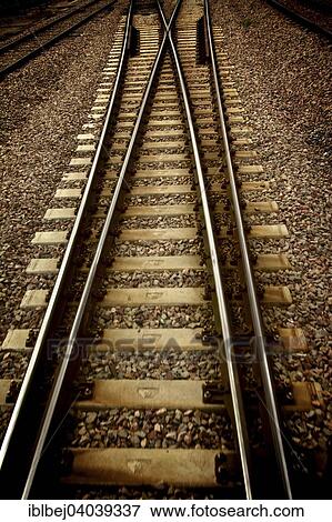 Railway tracks View Large Photo Image Stock Photo - Railway tracks. Fotosearch
