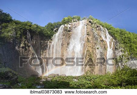 "Rainbow at a waterfall, Large Waterfall, Veliki Slap, Plitvice Lakes National Park, UNESCO World Heritage Site, Croatia, Europe" View Large Photo Image Stock Image - "Rainbow at a waterfall, Large Waterfall, Veliki Slap, Plitvice Lakes National Park, UNESCO World Heritage Site, Croatia, Europe". Fotosearch