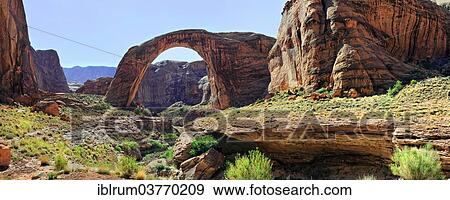 "Rainbow Bridge natural arch, Rainbow Bridge National Monument, sanctuary of the Navajo Indians, Utah, United States, North America" View Large Photo Image Stock Photo - "Rainbow Bridge natural arch, Rainbow Bridge National Monument, sanctuary of the Navajo Indians, Utah, United States, North America". Fotosearch